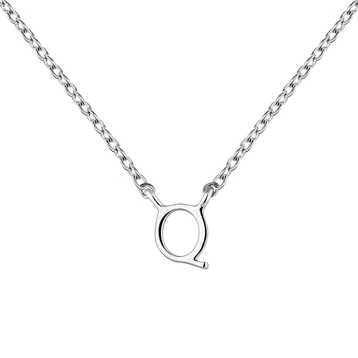 White gold Initial Q necklace , J04382-01-Q, mainproduct