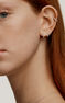Single small hoop earring in 18ct white gold with 0.08ct diamonds, J00597-01-NEW-H