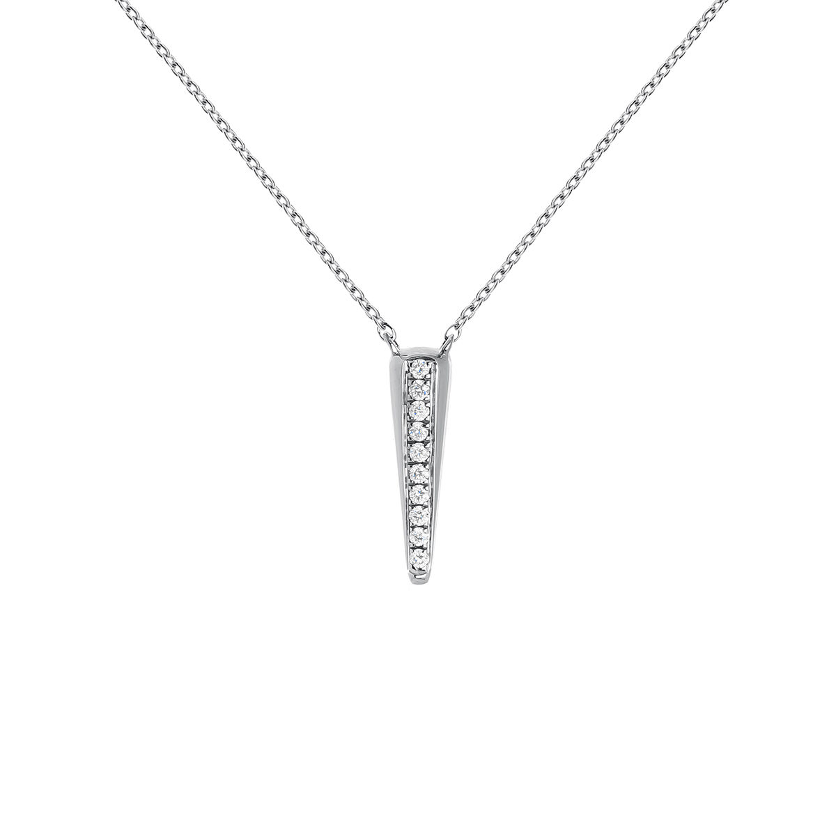 White gold spike and diamond necklace 0.04 ct , J03884-01, mainproduct