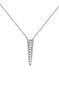 White gold spike and diamond necklace 0.04 ct , J03884-01