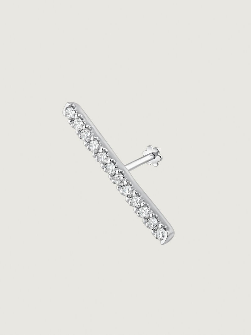 18K white gold piercing with diamonds image number 7