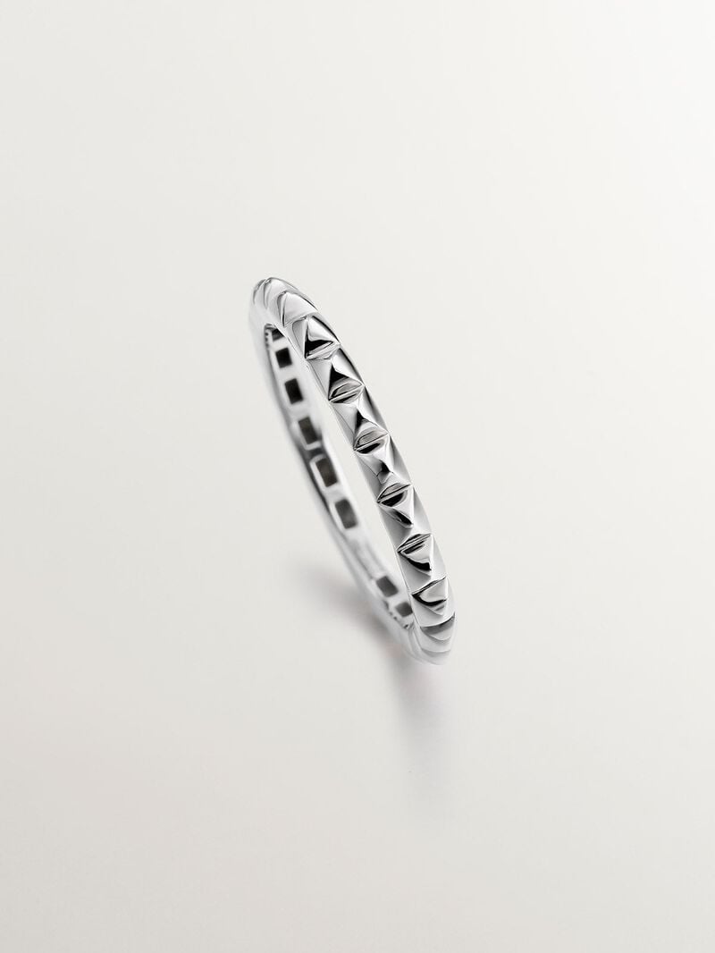 9K Yellow Gold Studded Ring image number 4