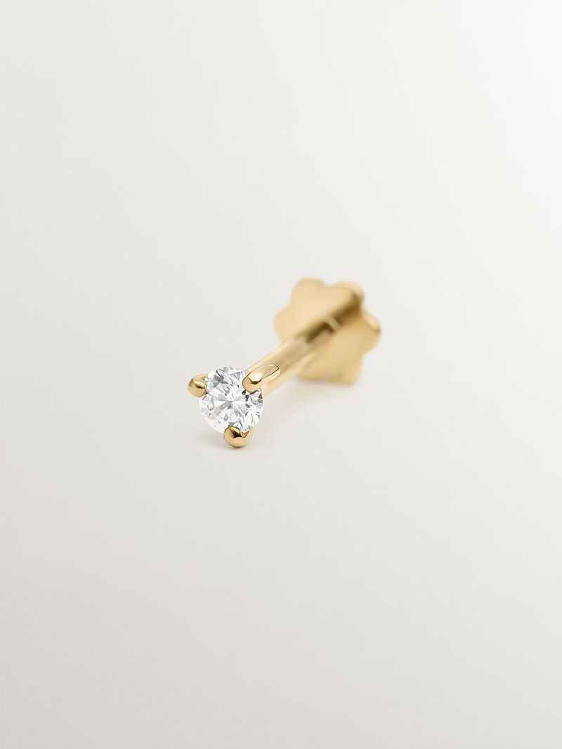 Single 18K yellow gold piercing with 0.04 cts diamond. image number 2