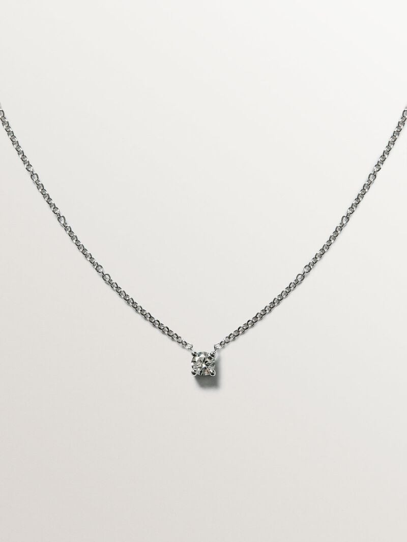 18K white gold solitaire pendant with 0.15ct diamond image number 0
