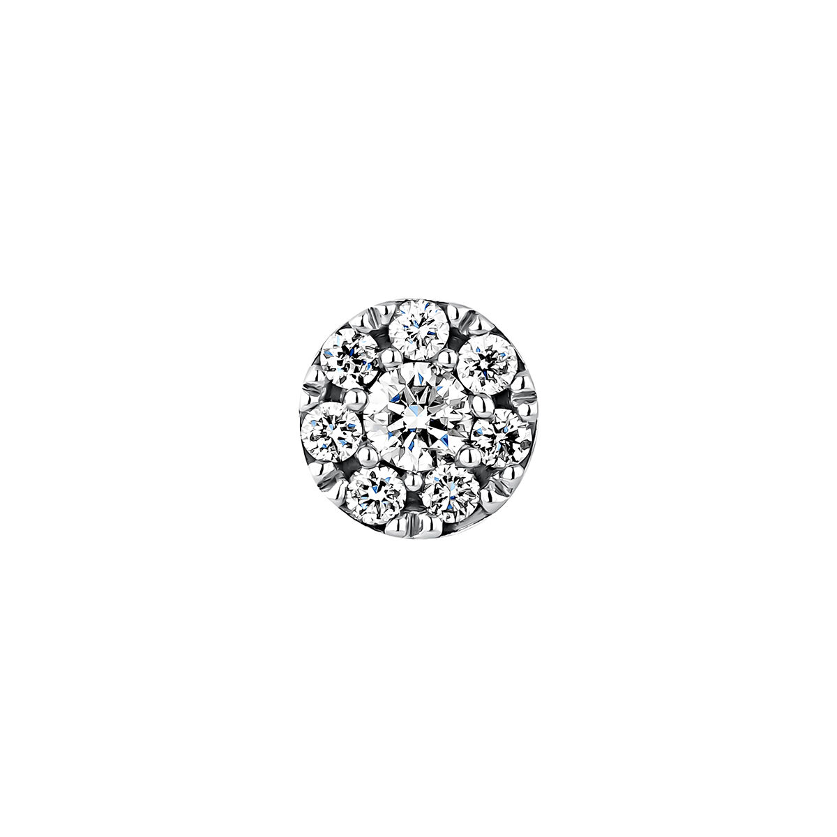 Pendiente roseta diamantes 0,10 ct oro blanco , J04207-01-10-H, hi-res