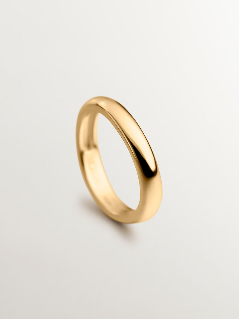 Smooth 925 silver ring bathed in 18K yellow gold image number 4