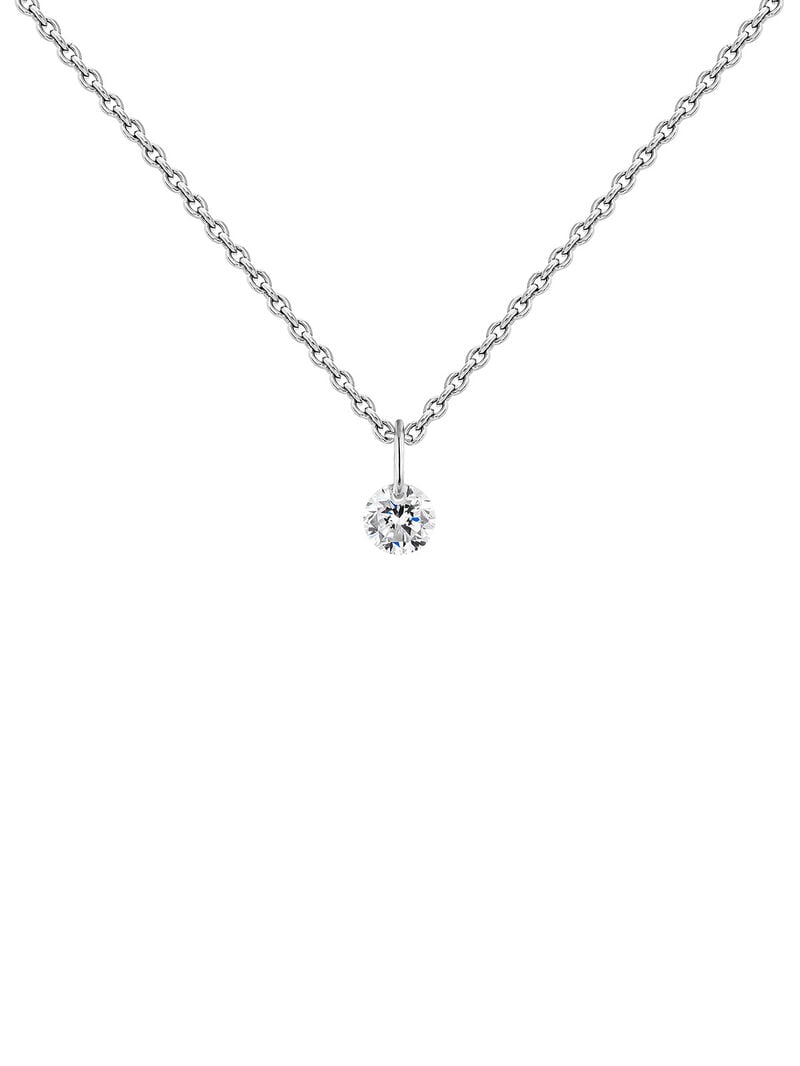18K white gold pendant with diamond. image number 2