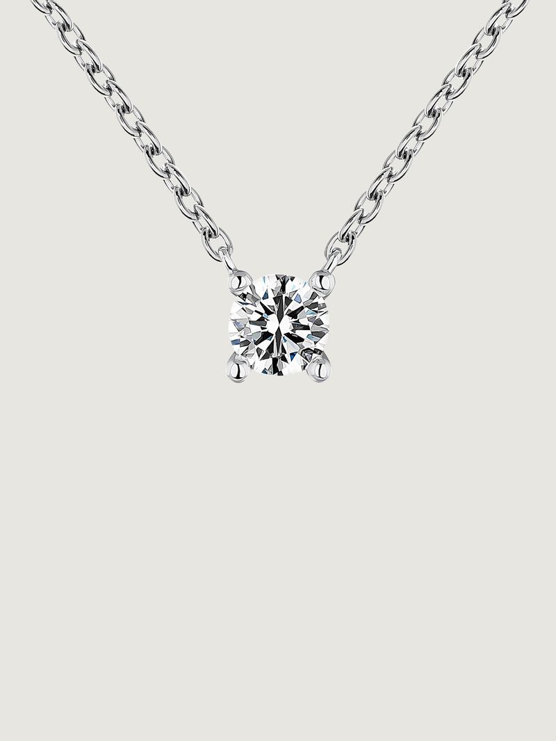 18K white gold solitaire pendant with a 0.15cts diamond. image number 2