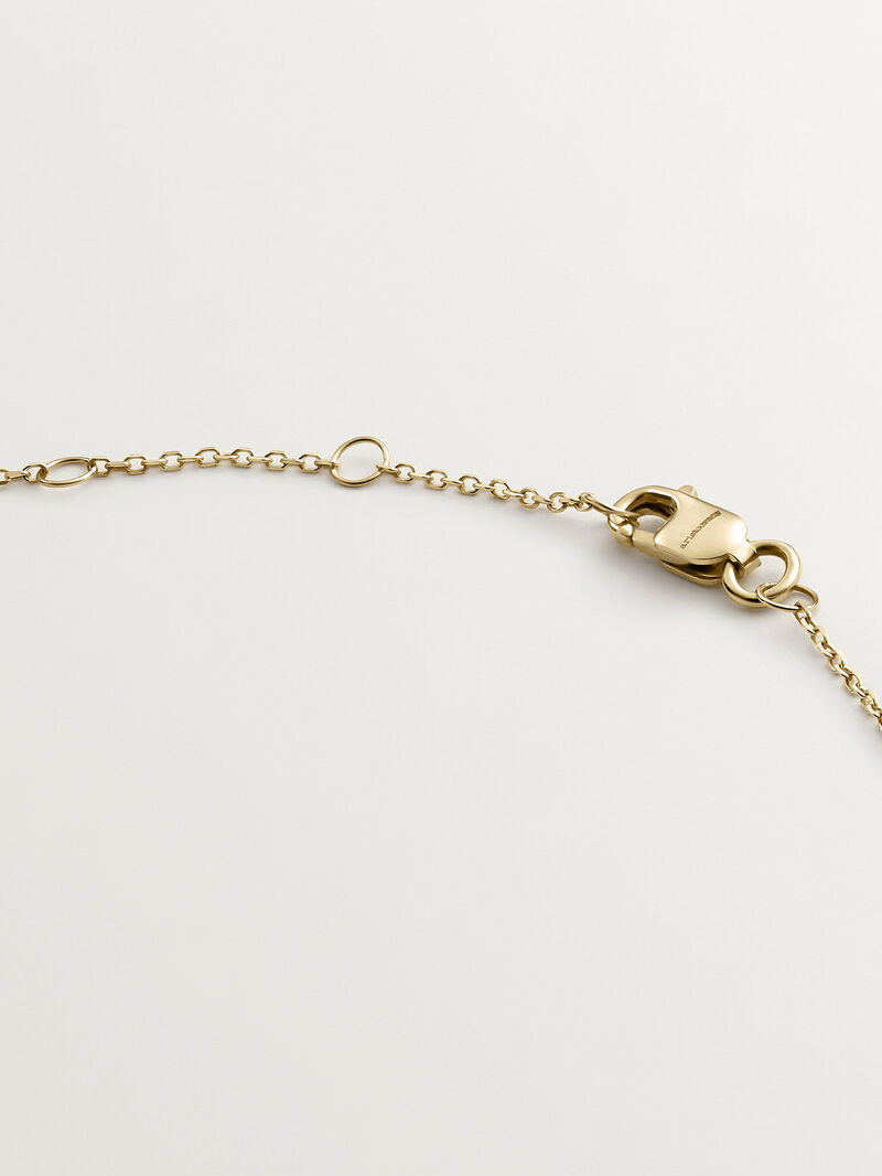 9K yellow gold pendant with emerald and diamond clover image number 6