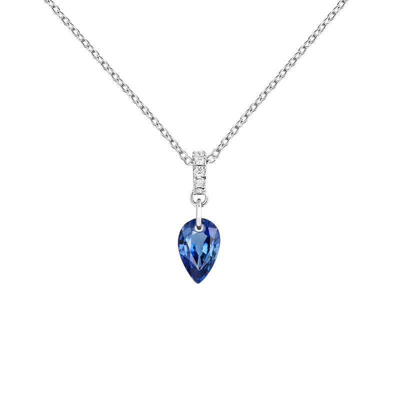 Necklace sapphire and diamonds in white gold , J04083-01-BS, mainproduct