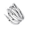 Silver snake ring with spinels, J04196-01-BSN