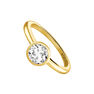 Medium round gold plated stone ring, J03814-02-WT