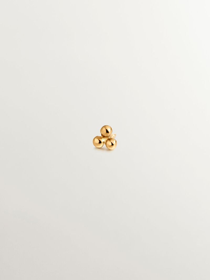 18K yellow gold piercing with triple bead image number 2
