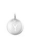 Silver Y initial medallion charm  , J03455-01-Y