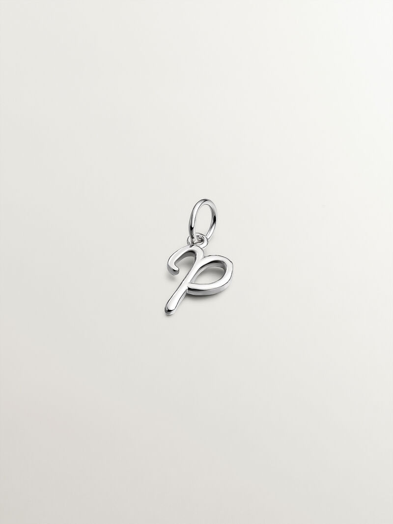 925 Silver charm with initial P. image number 0