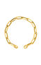 Bracelet à chaîne avec une maille forçat rectangulaire en argent plaqué en or jaune 18 K, J05340-02-16