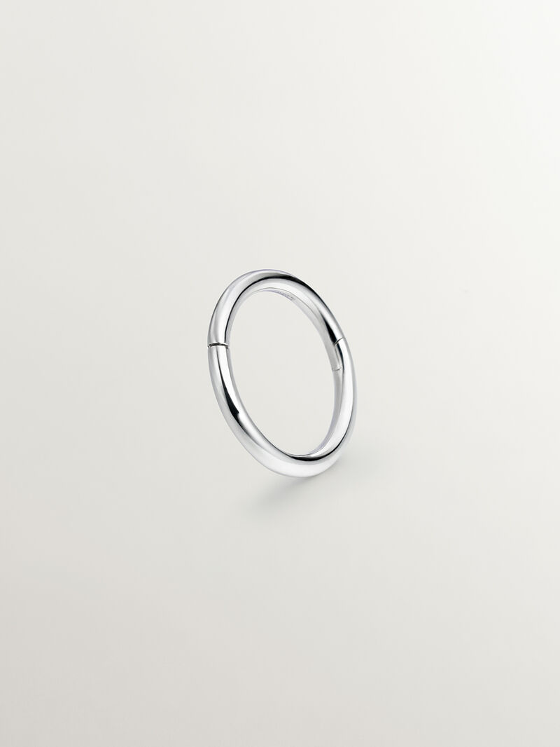 18K White Gold Single Hoop Earring image number 4