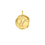 Gold-plated silver U initial medallion charm  , J04641-02-U
