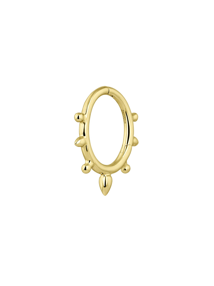 Spike hoop piercing in 9k yellow gold, J05166-02-H, hi-res