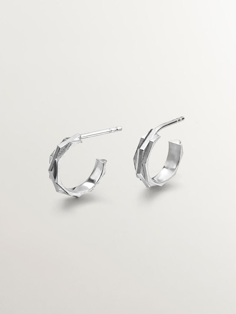 925 silver ring earrings with geometric finish image number 4
