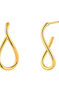 Medium thin wavy hoop earrings in silver with 18k gold plating, J05135-02