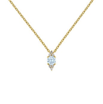 Gold plated silver skyblue topaz motif necklace , J04813-02-SKY-GD, mainproduct