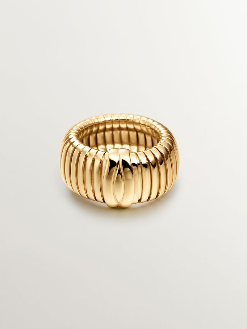 18K yellow gold plated 925 silver tumbagas ring image number 2