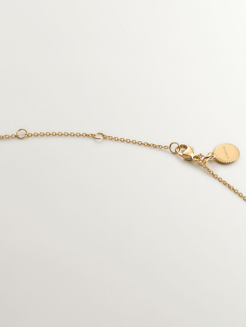925 Silver necklace bathed in 18K yellow gold with large cross and spinels image number 6