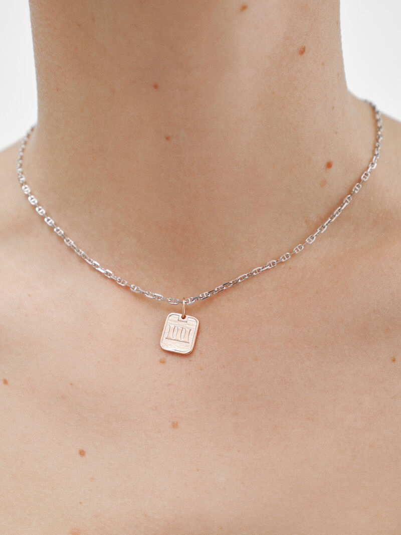 925 silver charm bathed in 18k rose gold with number 3 image number 1