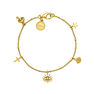 Gold plated multi motifs bracelet, J04947-02