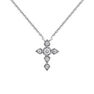 Long white gold diamond cross necklace 0.045 ct , J03927-01