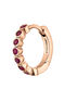 9 ct pink gold bezel-set ruby hoop earring, J04972-03-RU-H