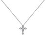 Long white gold diamond cross necklace 0.045 ct, J03927-01