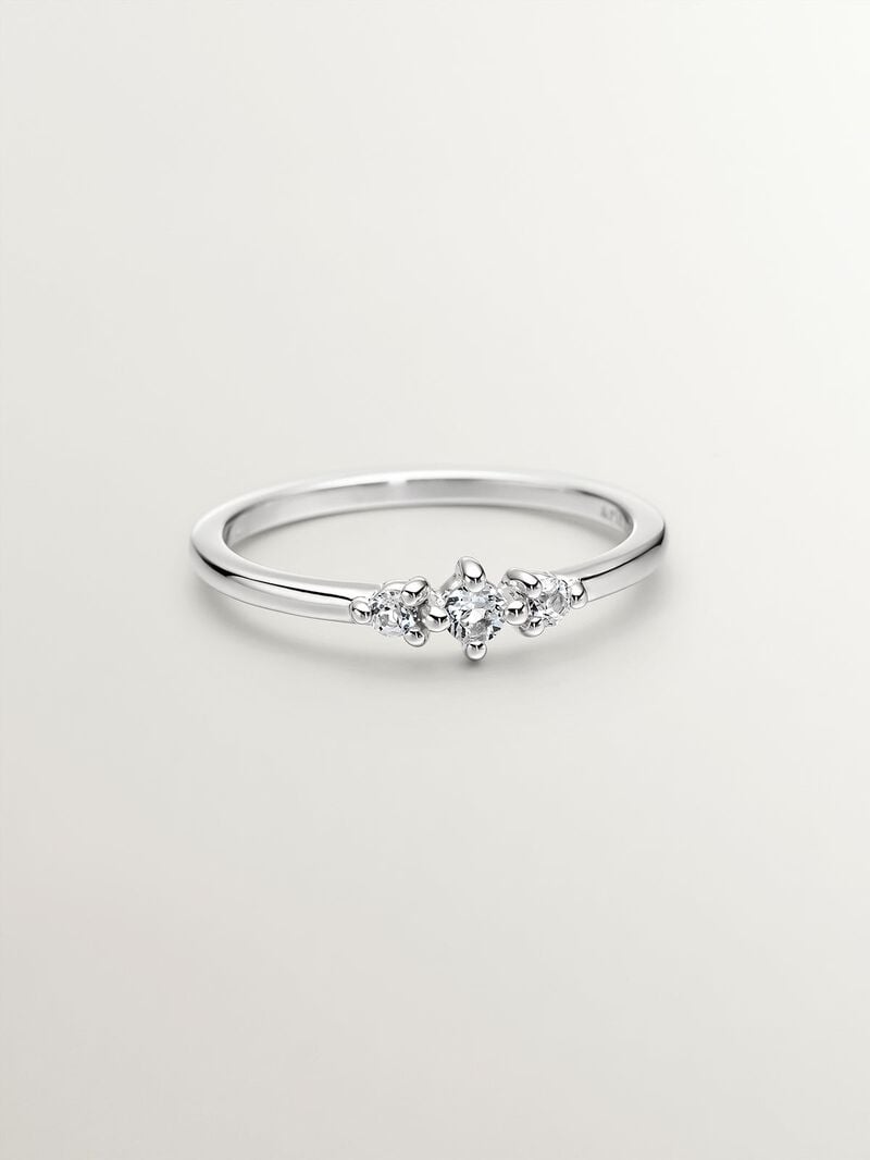 926 Silver Ring with White Topaz image number 2