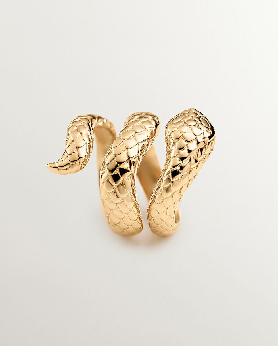 Gold plated open snake ring, J00305-02, hi-res