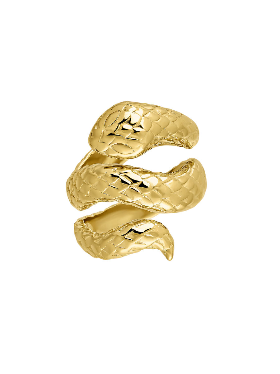 Gold plated open snake ring, J00305-02, hi-res