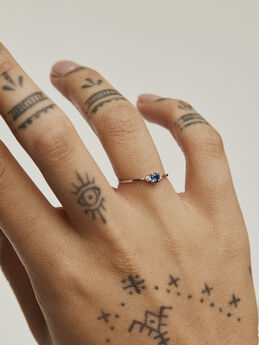Bague saphir et diamants en or blanc , J04067-01-BS, mainproduct
