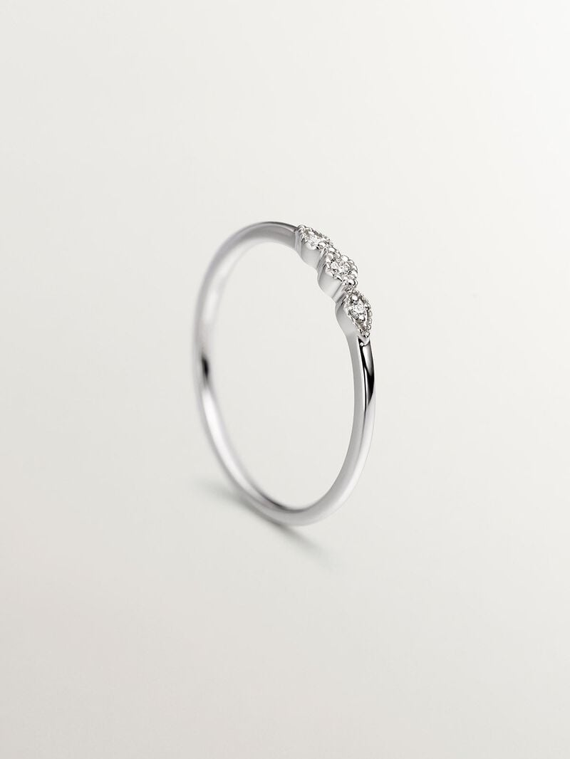 18K white gold triplet ring with diamonds 0.027 image number 4