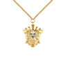 Gold plated quartz motif necklace, J04555-02-GQ