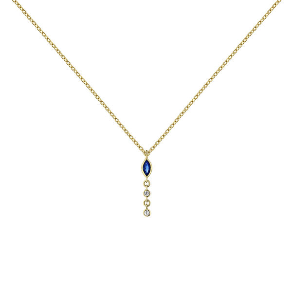 9 ct gold sapphire pendant necklace., J04983-02-BS,hi-res