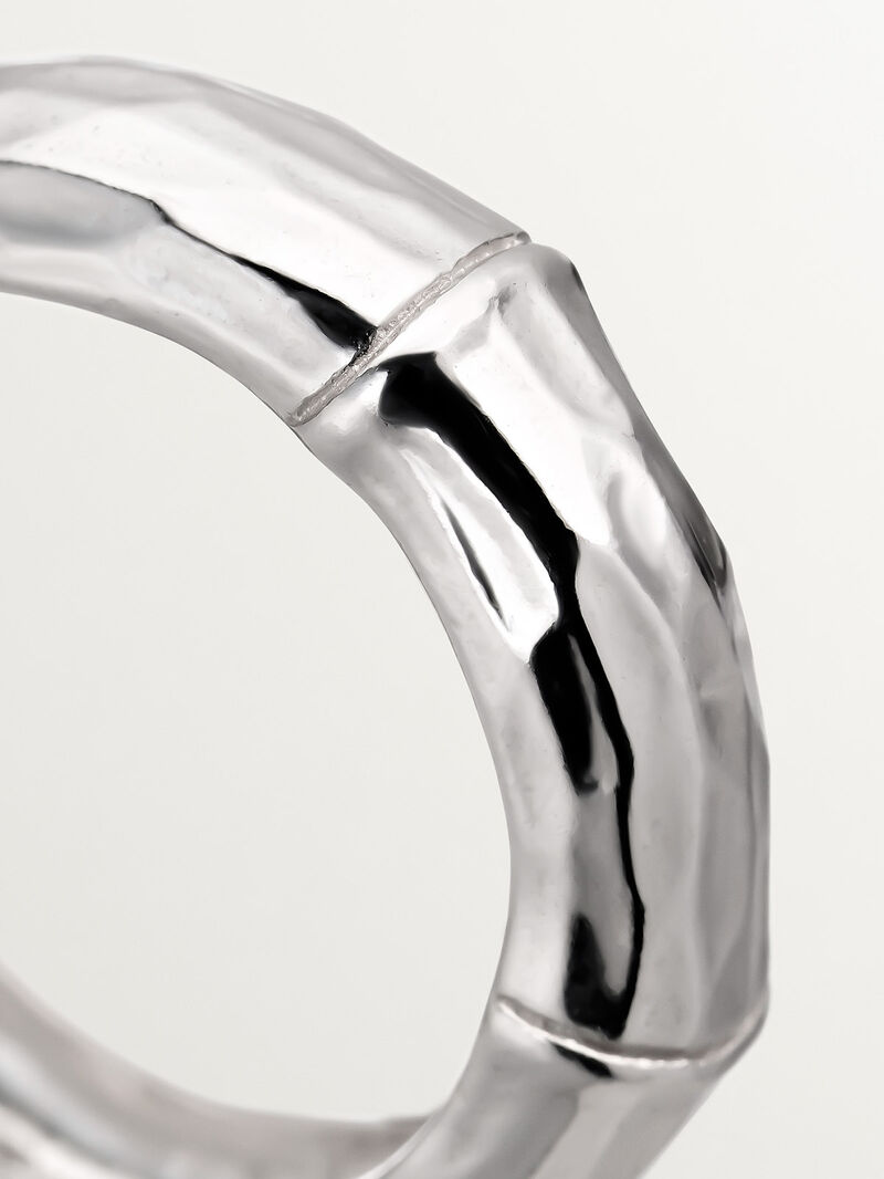 925 Silver ring with bamboo texture image number 4