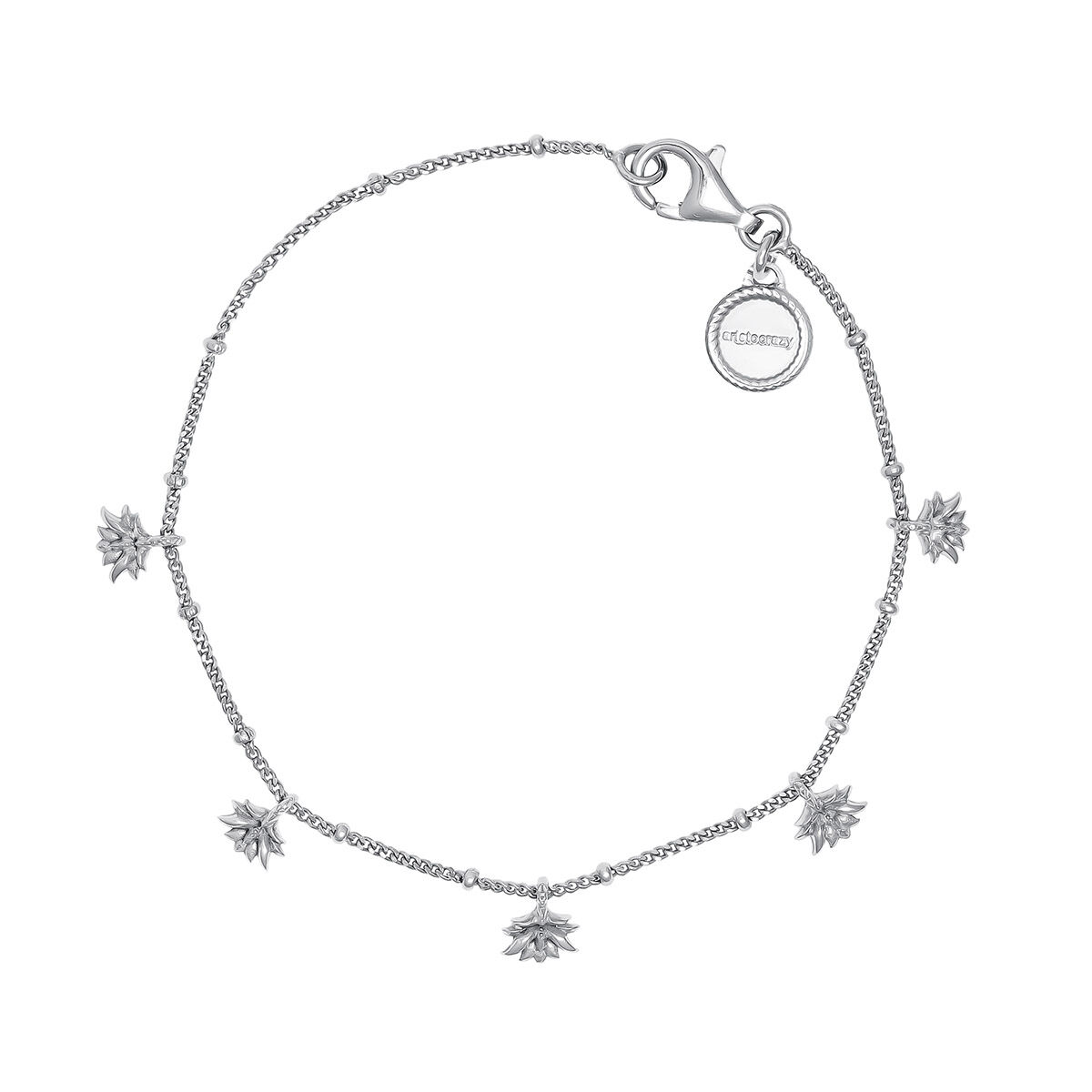 Pulsera motivos colgantes flor loto plata , J04594-01, hi-res