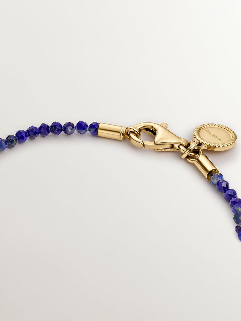 925 Sterling Silver bracelet plated in 18K Yellow Gold with Lapis Lazuli image number 4