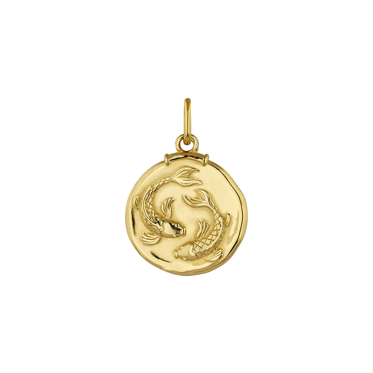18 kt yellow gold-plated sterling silver Pisces medal charm, J04780-02-PIS, hi-res