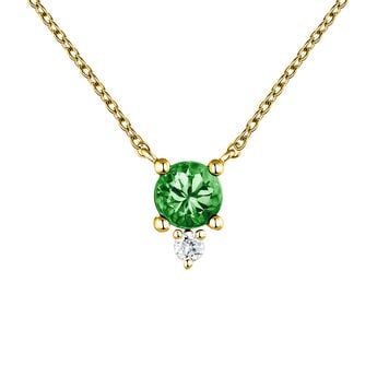 Emerald and diamonds gold necklace , J04081-02-EM, mainproduct