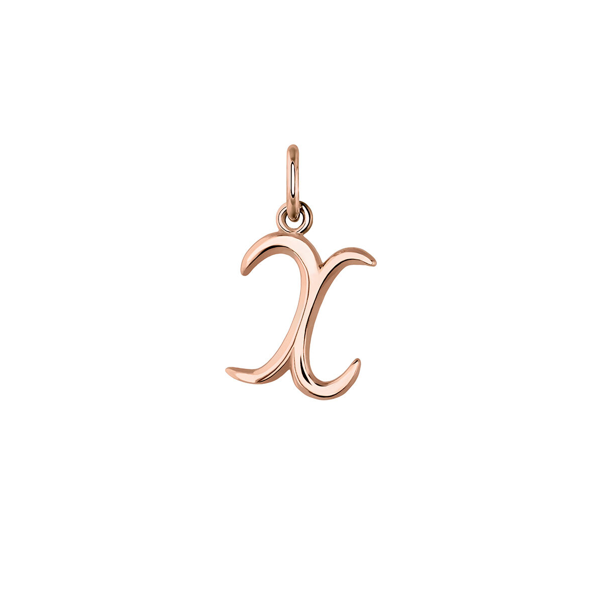 Rose gold-plated silver X initial charm  , J03932-03-X, hi-res
