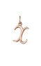 Rose gold-plated silver X initial charm  , J03932-03-X