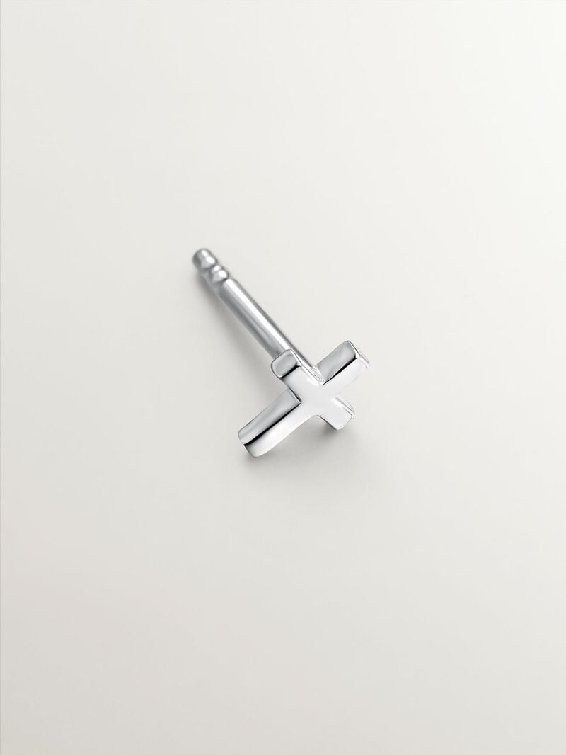 925 silver cross-shaped earring image number 2