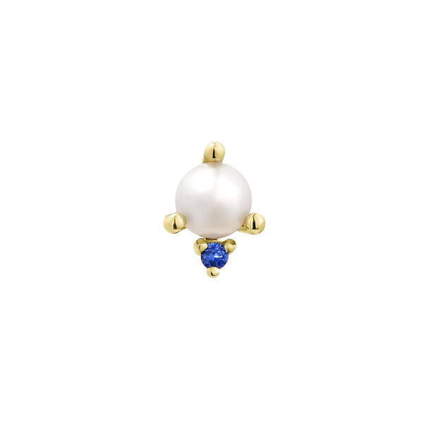 9K pearl and sapphire chain earring, J04894-02-WP-BS-H, mainproduct