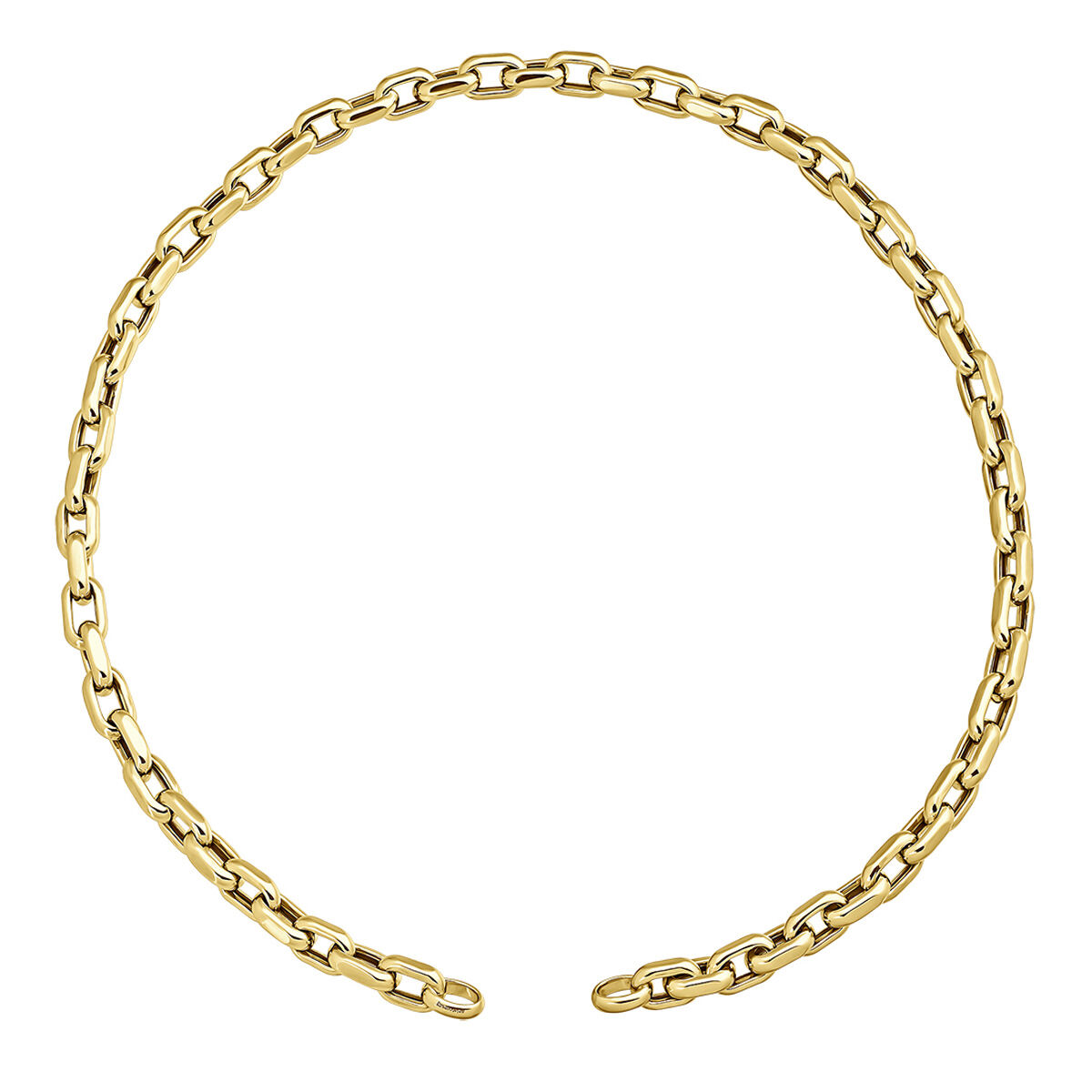 Cable link chain in 18k yellow gold-plated silver, J05336-02-45, hi-res